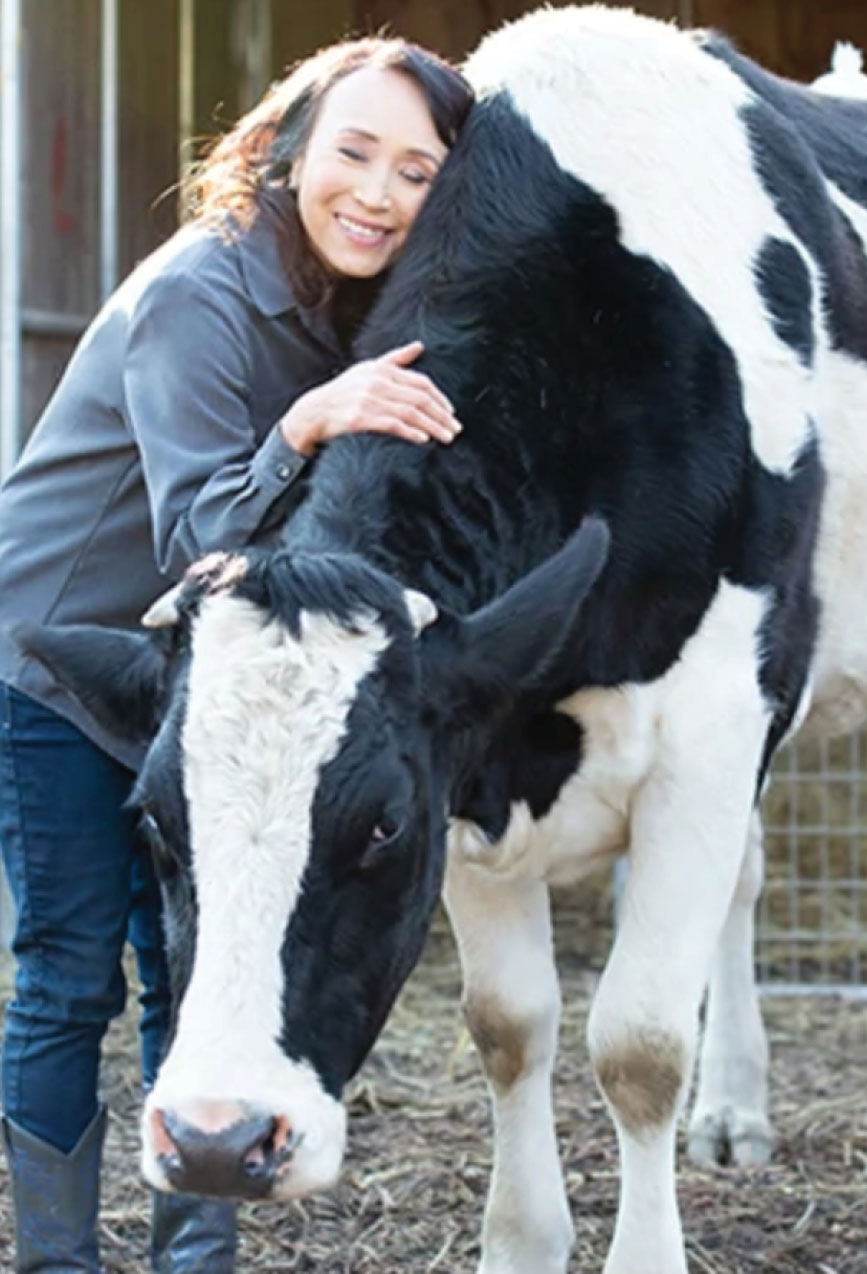 Miyoko with Cow