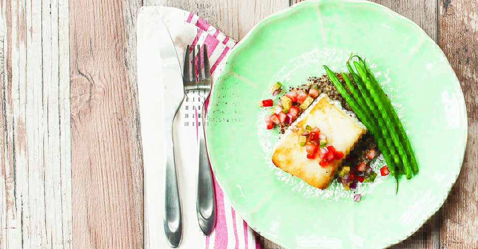 Pan-Seared Halibut with Strawberry Salsa