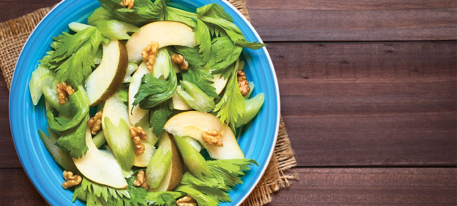 Mushroom, Celery and Pear Salad with Maple Dressing