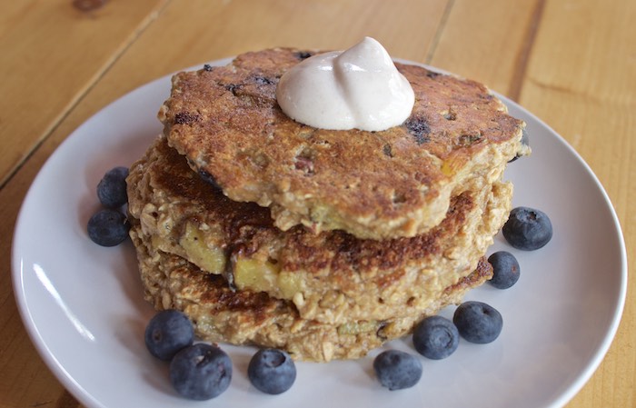 Blueberry Pecan Oatmeal Griddle Cakes