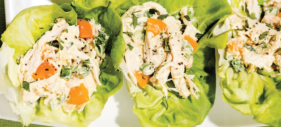 Curry Chicken Salad in Lettuce Cups