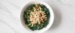 braised kale with slivered almonds