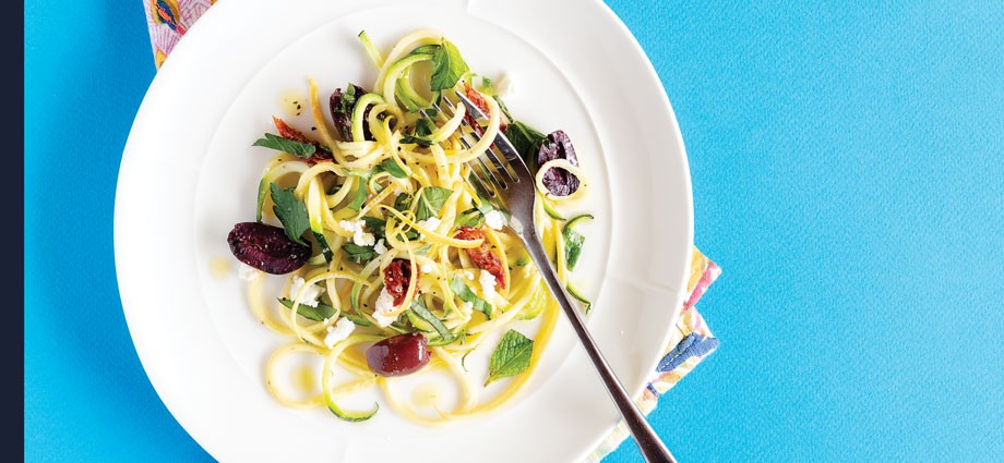 Mediterranean Spiralized Squash Salad