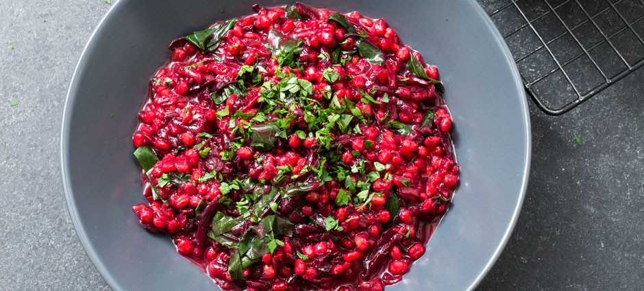 beet barley risotto