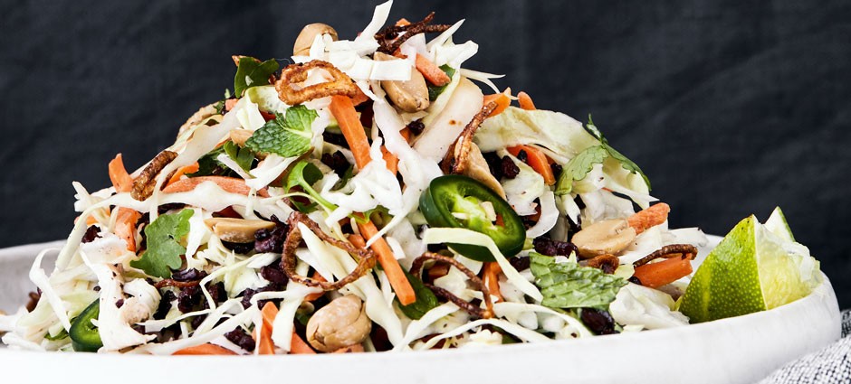 Crunchy Vietnamese-Inspired Chicken & Rice Salad + Spicy Lime Dressing