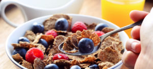 bowl of healthy cereal with berries