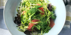 Watercress and Shaved-Asparagus Salad with Grapefruit Vinaigrette
