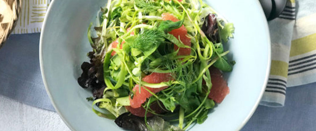 Watercress and Shaved-Asparagus Salad with Grapefruit Vinaigrette