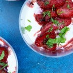 Sumac Roasted Strawberries with Greek Yogurt Creme
