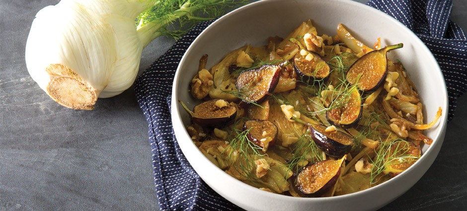 Braised Fennel and Figs with Sweet Walnut Vinaigrette