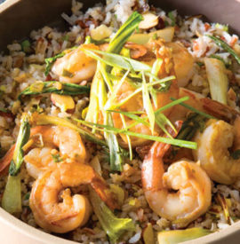 Ginger-Garlic Shrimp and Wild Rice Pilaf Bowls