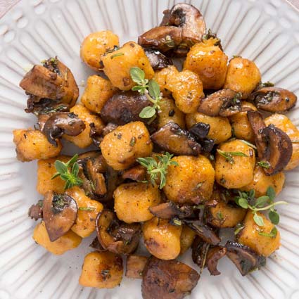 Sweet Potato Gnocchi with Caramelized Mushrooms
