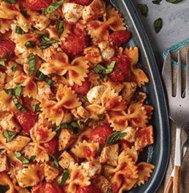 Chicken Caprese Pasta with Farfalle and Tomato & Basil Sauce