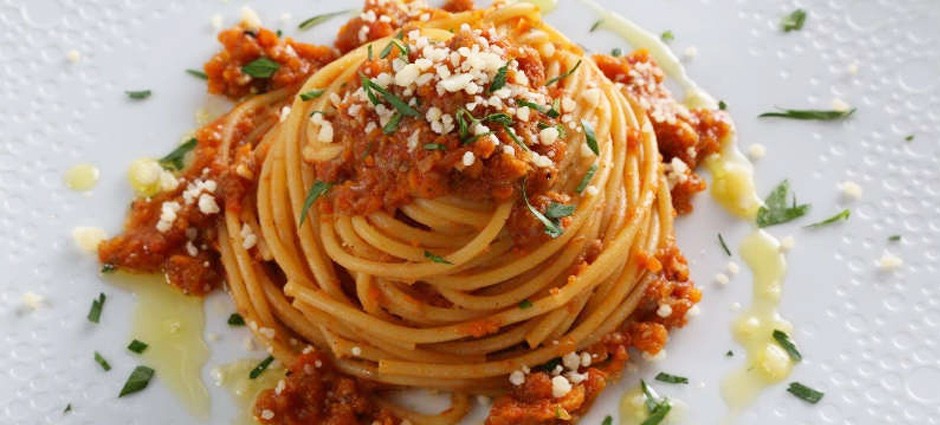 Spaghetti with Vegetarian Bolognese Pasta Sauce