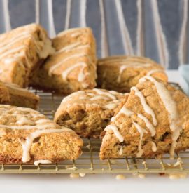 Candied Ginger & Pecan Scones with Maple Glaze
