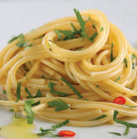 Spaghetti Aglio e Olio (Spaghetti with Garlic, Red Pepper and Oil)