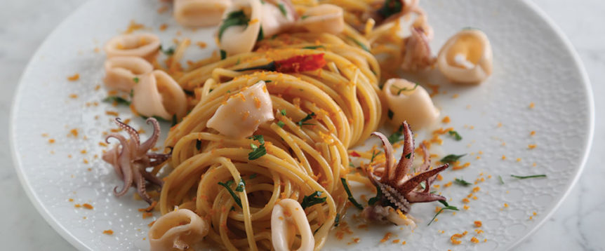 Spaghetti with Squid and Bottarga