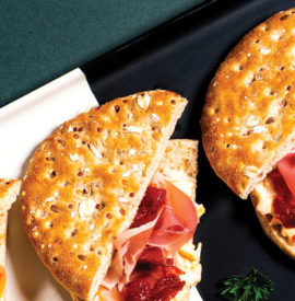 Ham and Cheese on Multigrain Sandwich Thin Rolls
