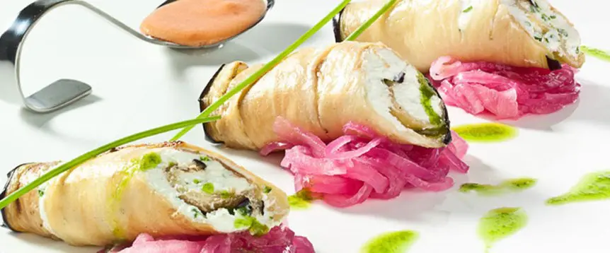 Eggplant Stuffed with Goat Cheese