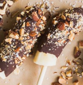 Salted Almond—Dark Chocolate Banana Pops