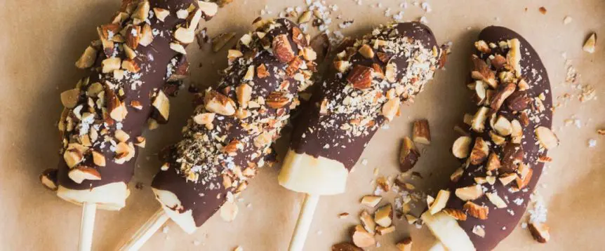Salted Almond—Dark Chocolate Banana Pops