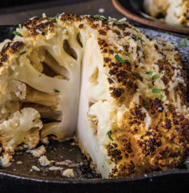 Whole Roasted Cauliflower with Garlic Parmesan Butter