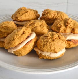 Pumpkin Whoopie Pies with Browned Butter PBfit Pumpkin Spice Filling