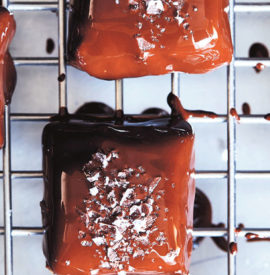 Chocolate-Dipped Peanut Butter, Miso and Date Caramels