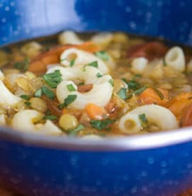 Elbows with Lentils and Rosemary Soup