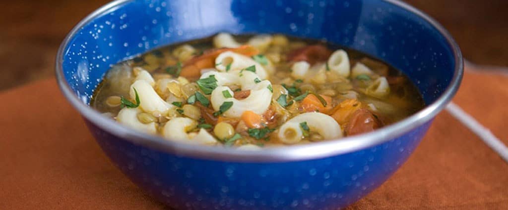Gluten Free Elbows with Lentils and Rosemary Soup