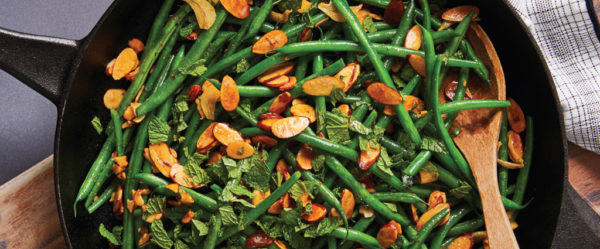 Green Beans with Browned-Butter Almonds, Garlic and Mint