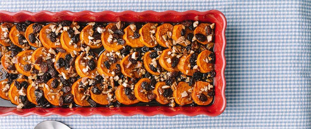 Sweet Potato Medallions with Currants and Pecans