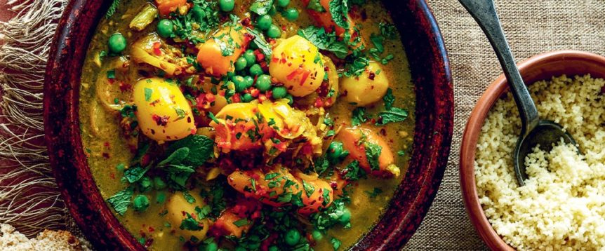 Carrot and Potato Tagine with Peas