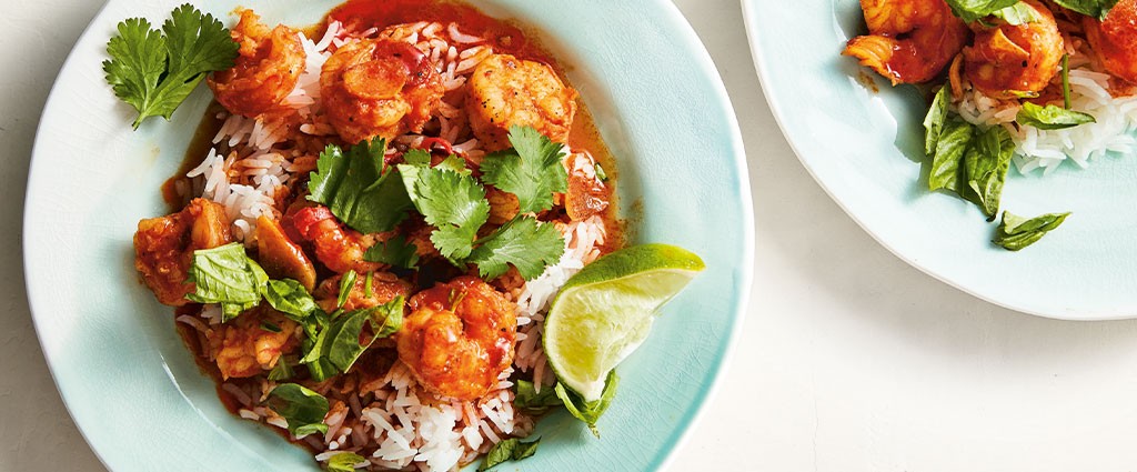 Red Curry Shrimp with Basil and Lime