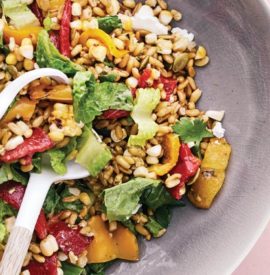 Grilled Pepper and Sweet Corn Salad & Creamy Avocado-Lime Ranch Dressing