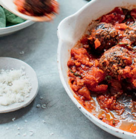 Meatless Meatballs in Rich Tomato Sauce