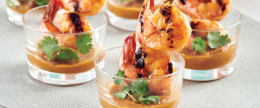Shrimp Satay with Peanut Dipping Sauce
