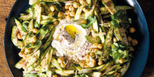Zucchini Chickpea Salad with Tahini Yogurt