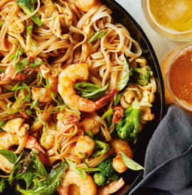 Drunken-Style Noodles with Shrimp