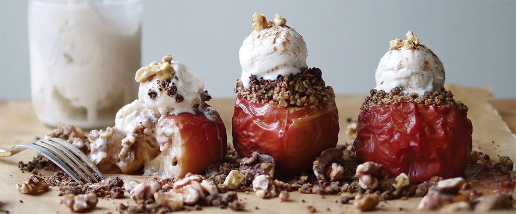 Whole Roasted, Crumble-Stuffed Apples