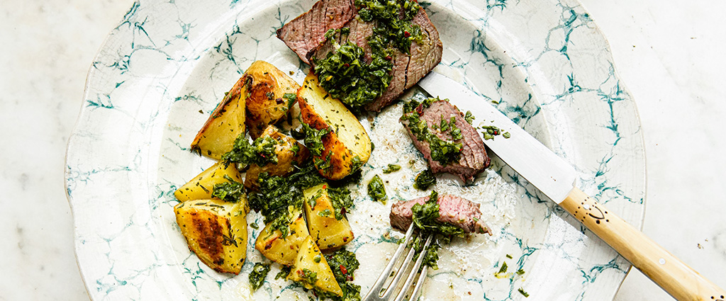 Beef Tenderloin with Rosemary and Thyme Potatoes
