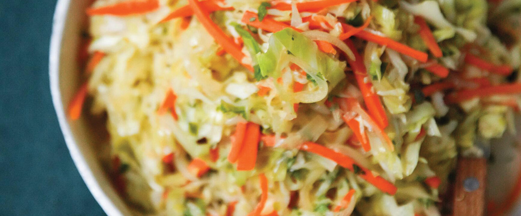 Warm Crunchy Coleslaw with Leeks and Carrots