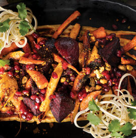Roasted root vegetables with pomegranate